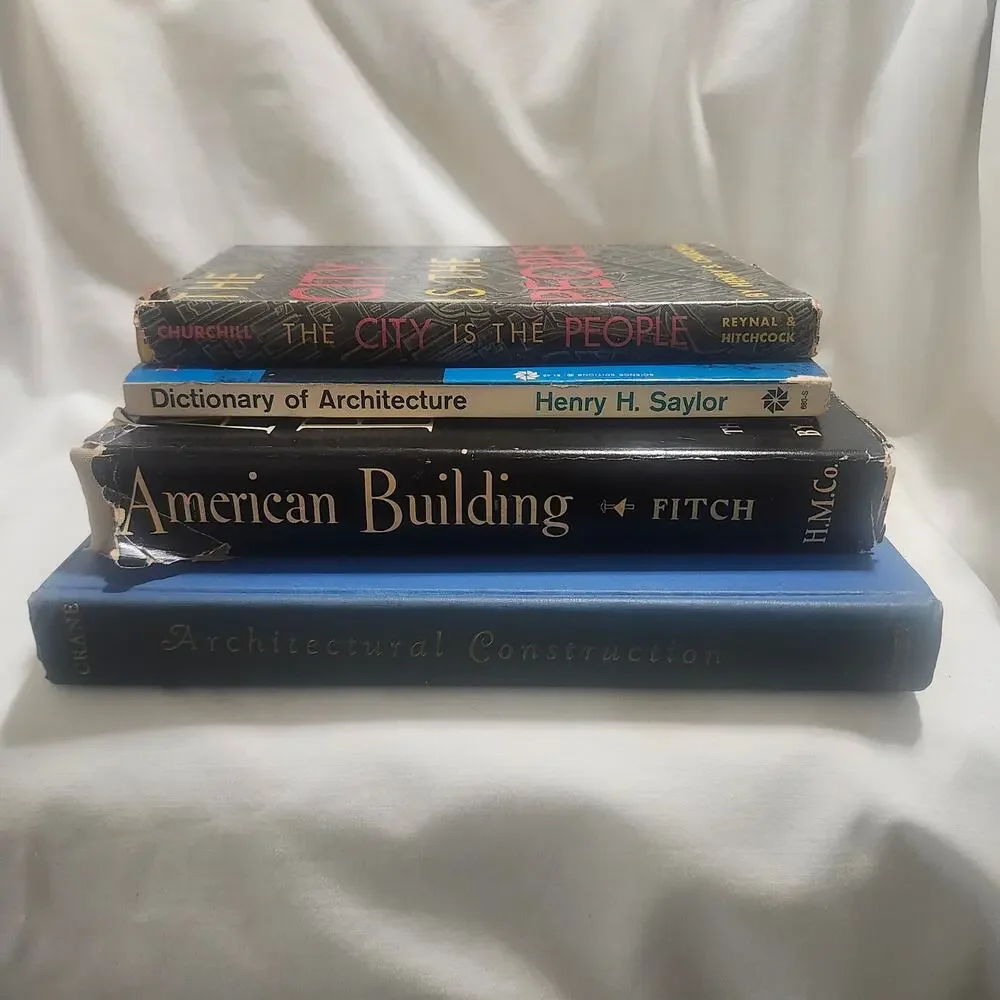 4 Vintage Architecture Books American Building Architectural Construction SH